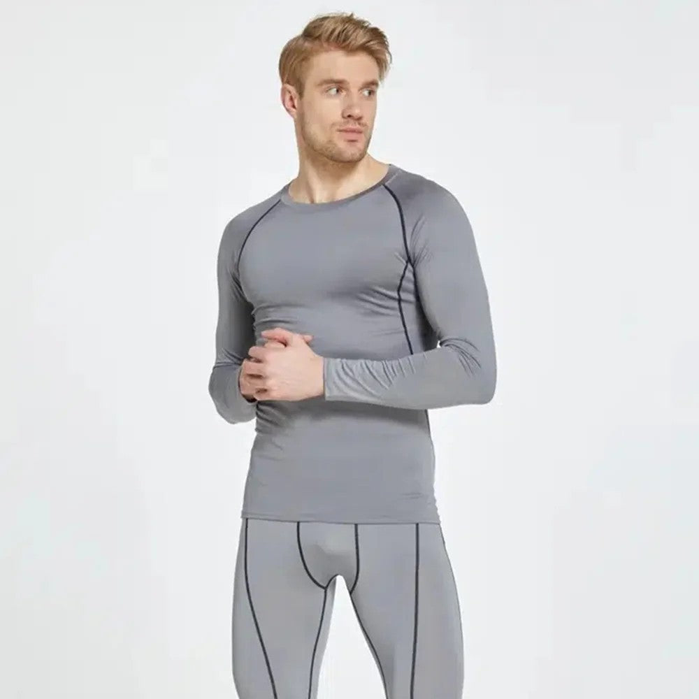 Men Bodybuilding Sports T-Shirt Long Sleeve Fitness Compression Running Tee Gift