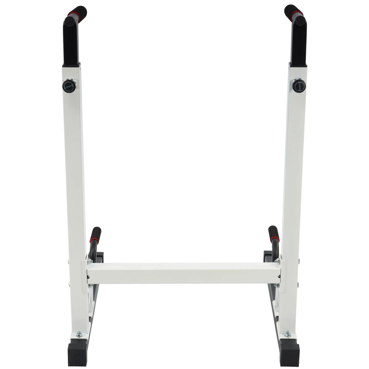 Steel Frame Dip Station with Adjustable Height, 500 Lb Weight Capacity, White