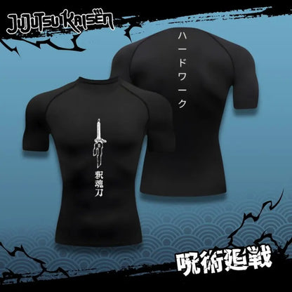 Toji Compression Shirt Sportswear Gymwear Gym Jujutsu Kaisen Compressions Anime Fushiguro Clothing Zenin Muscles