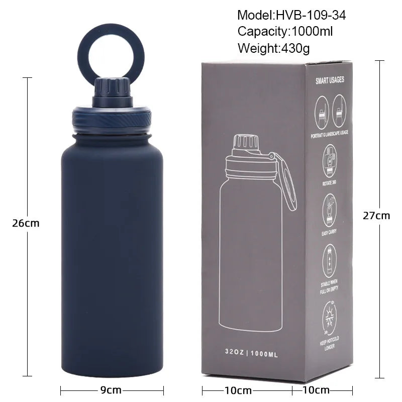 32Oz Double Wall Vacuum Flasks Insulated Stainless Steel Magnetic Magsafe Water Bottle with Phone Holder