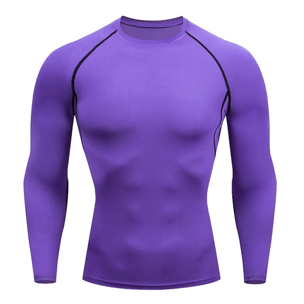 Men Bodybuilding Sports T-Shirt Long Sleeve Fitness Compression Running Tee Gift