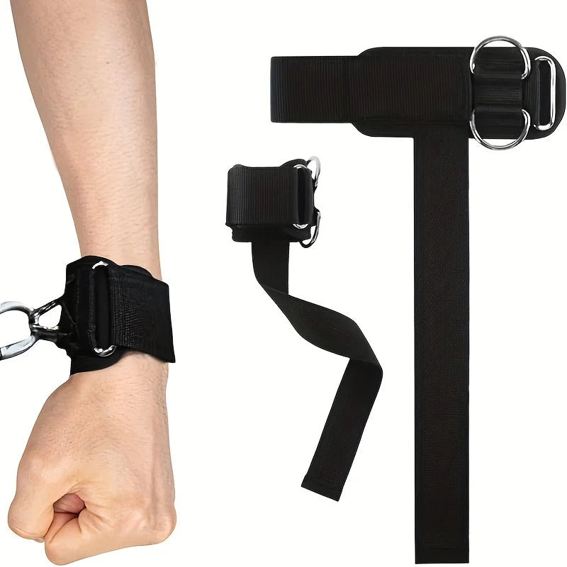 2-In-1Wrist Straps for Weightlifting, Weightlifting Straps with D Ring Deadlift Straps for Cable Machine Workout Gym Straps