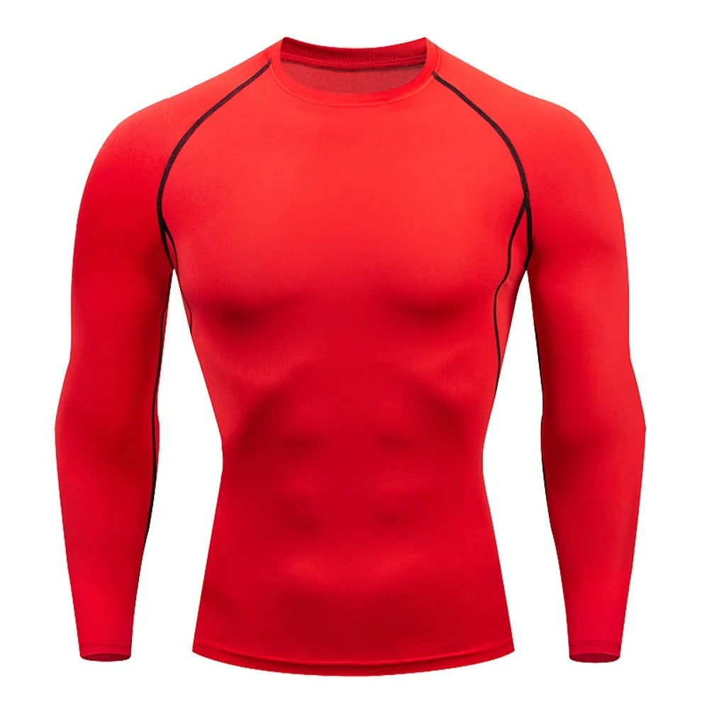 Men Bodybuilding Sports T-Shirt Long Sleeve Fitness Compression Running Tee Gift
