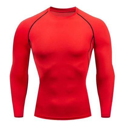 Men Bodybuilding Sports T-Shirt Long Sleeve Fitness Compression Running Tee Gift