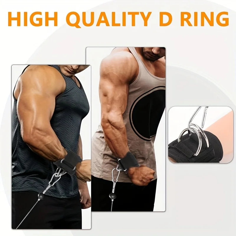 2-In-1Wrist Straps for Weightlifting, Weightlifting Straps with D Ring Deadlift Straps for Cable Machine Workout Gym Straps