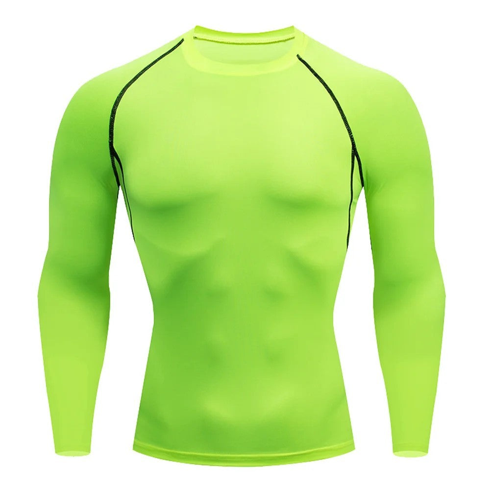 Men Bodybuilding Sports T-Shirt Long Sleeve Fitness Compression Running Tee Gift