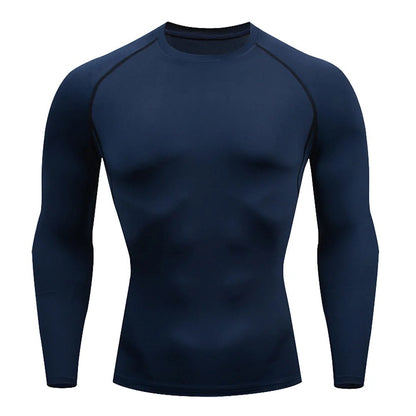 Men Bodybuilding Sports T-Shirt Long Sleeve Fitness Compression Running Tee Gift