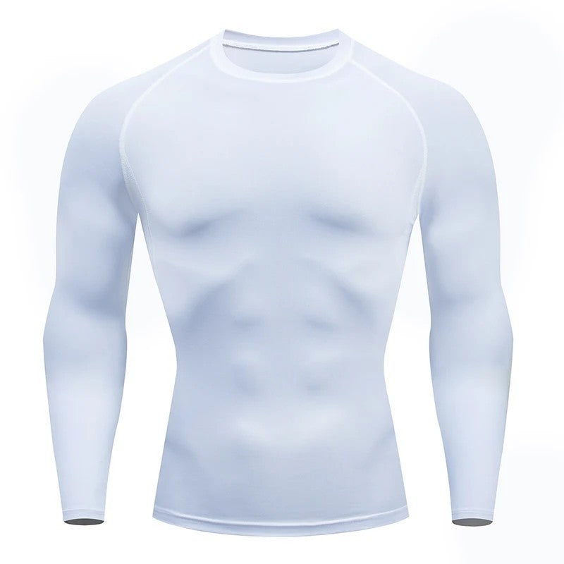 Men Bodybuilding Sports T-Shirt Long Sleeve Fitness Compression Running Tee Gift