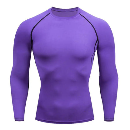 Men Bodybuilding Sports T-Shirt Long Sleeve Fitness Compression Running Tee Gift