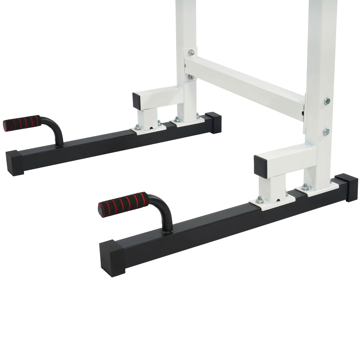 Steel Frame Dip Station with Adjustable Height, 500 Lb Weight Capacity, White