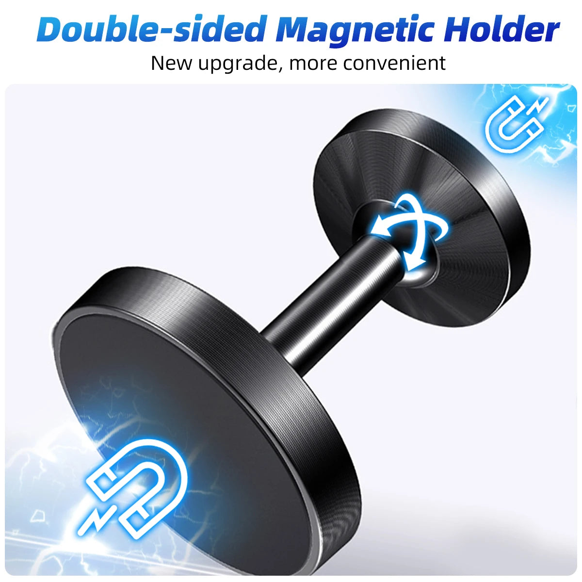 Double-Sided Magnetic Phone Holder for Samsung Xiaomi Huawei Dual Magnet Mount Stand Gym Kitchen Metal Surface