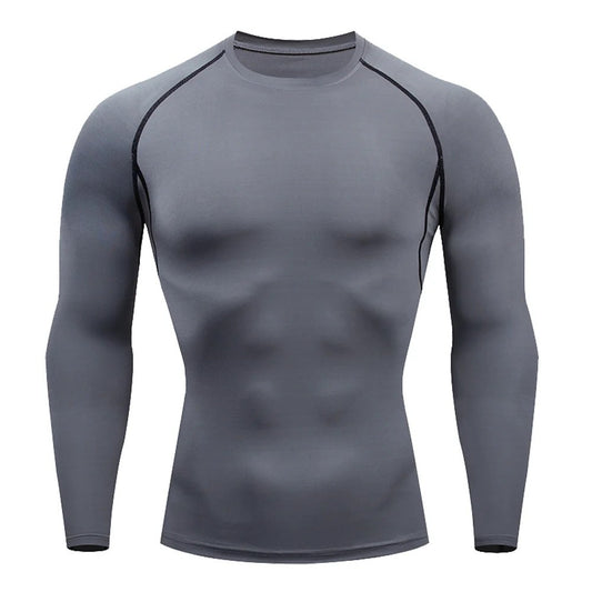 Men Bodybuilding Sports T-Shirt Long Sleeve Fitness Compression Running Tee Gift